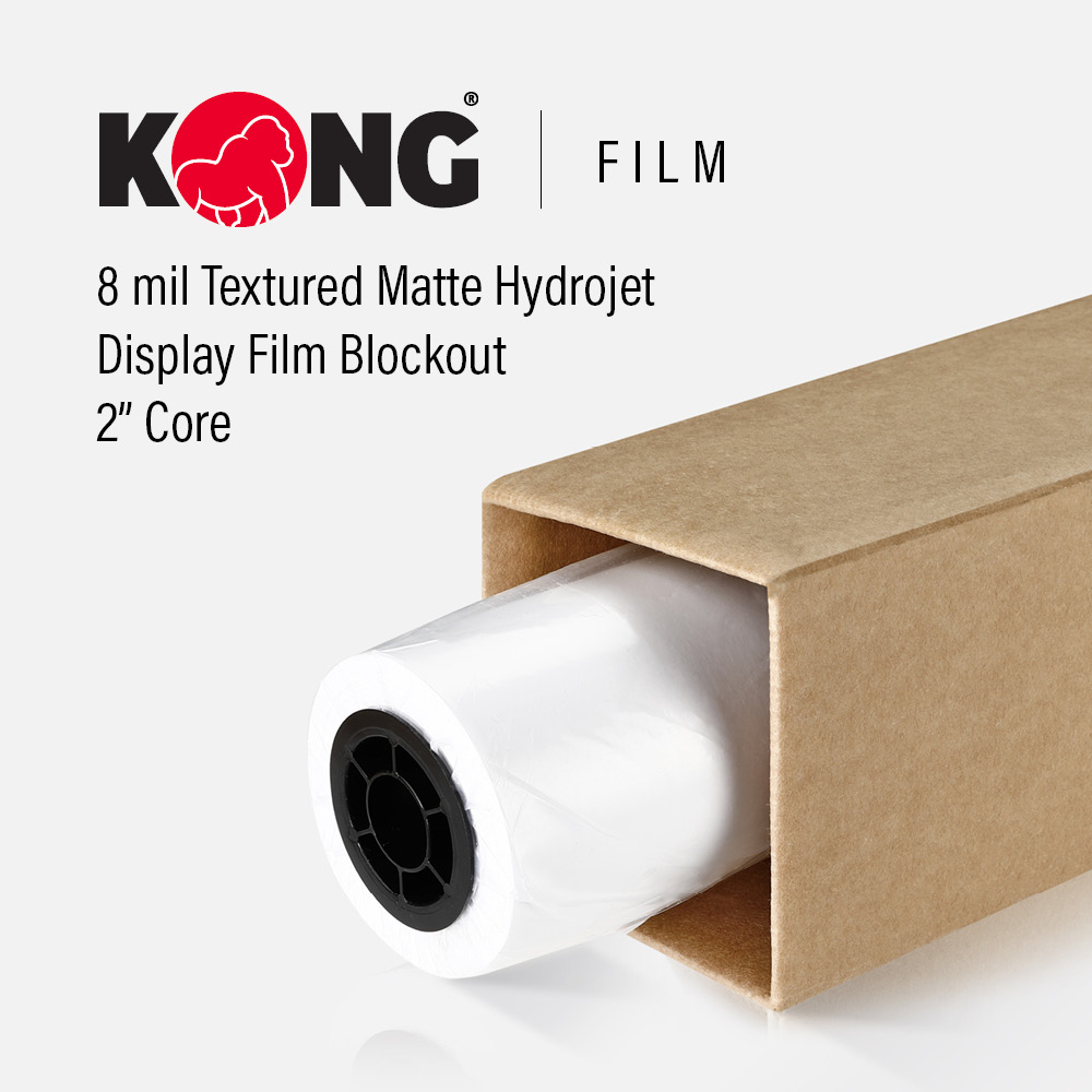 36'' x 100' Roll - 8 MIL Textured Matte Hydrojet Display Film Blockout - 2'' Core