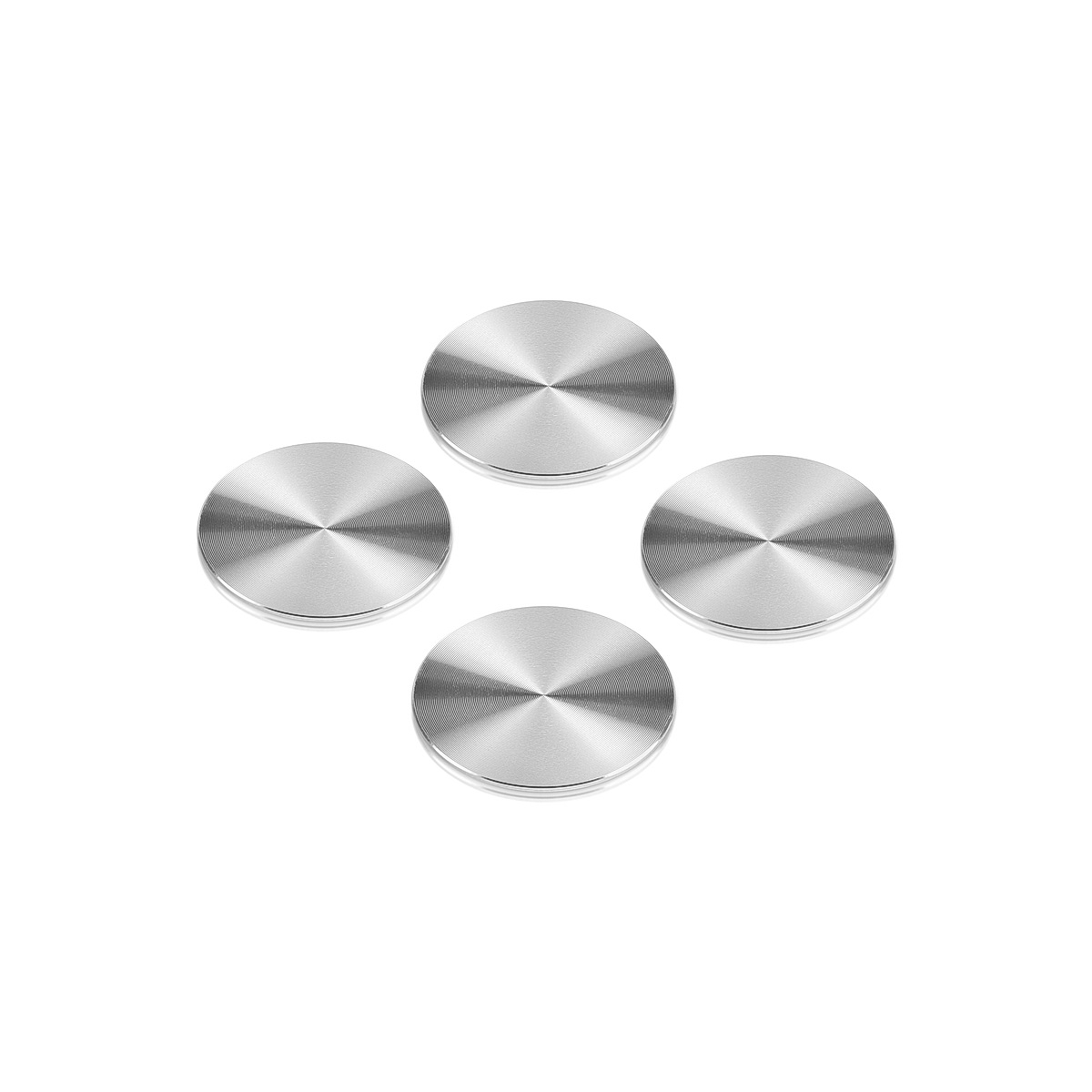 Set of 4 1'' Diameter X 1/32'' Thick. Aluminum Clear Shiny Anodized Disc (With 3M Very High-Bond Adhesive-Backed) Spare Part for APC-100AS [Required Material Hole Size: 7/16'']
