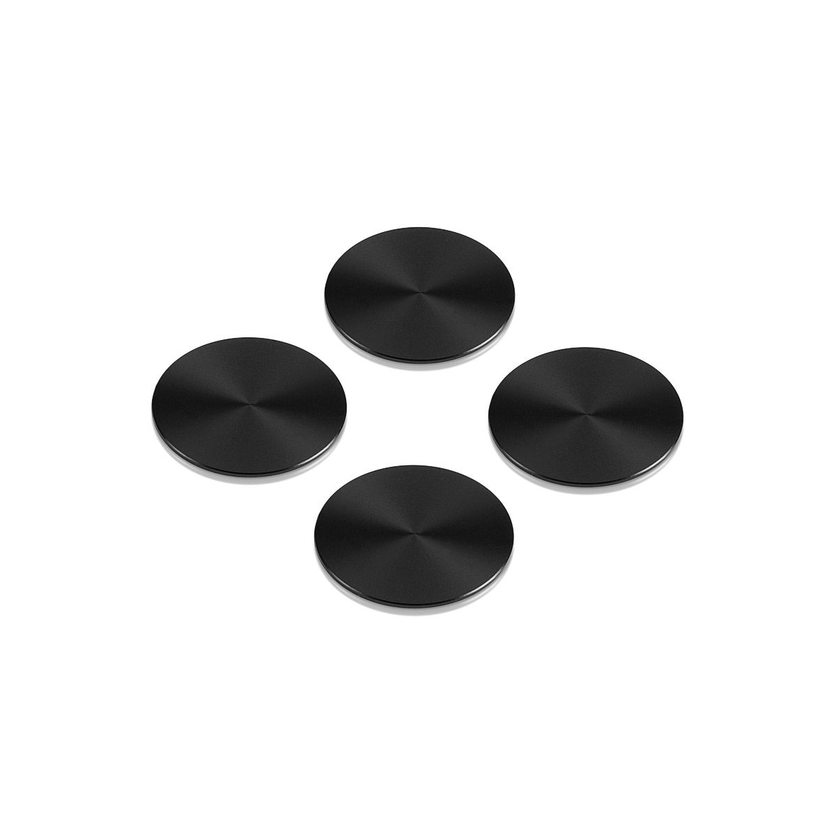 Set of 4 1'' Diameter X 1/32'' Thick. Aluminum Matte Black Anodized Disc (With 3M Very High-Bond Adhesive-Backed) Spare Part for APC-100MB [Required Material Hole Size: 7/16'']