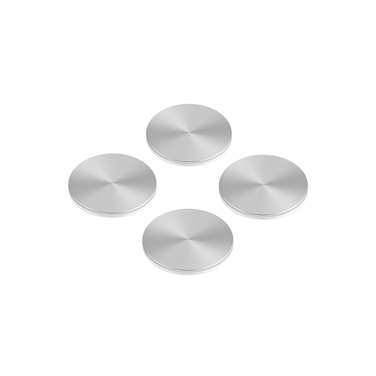Set of 4 1-1/4'' Diameter X 1/32'' Thick. Aluminum Clear Anodized Disc (With 3M Very High-Bond Adhesive-Backed) Spare Part for APC-125A [Required Material Hole Size: 7/16'']
