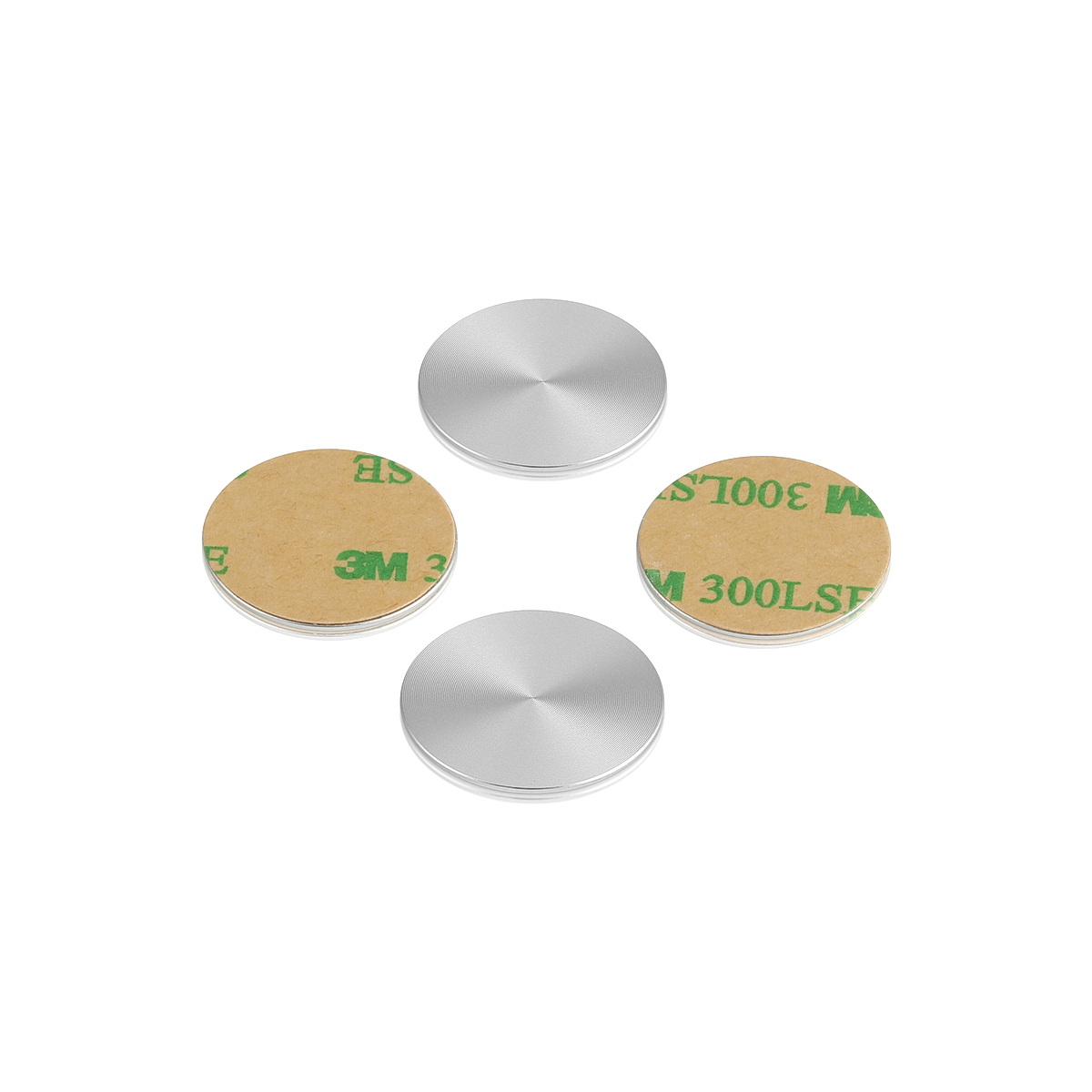 Set of 4 1-1/4'' Diameter X 1/32'' Thick. Aluminum Clear Anodized Disc (With 3M Very High-Bond Adhesive-Backed) Spare Part for APC-125A [Required Material Hole Size: 7/16'']