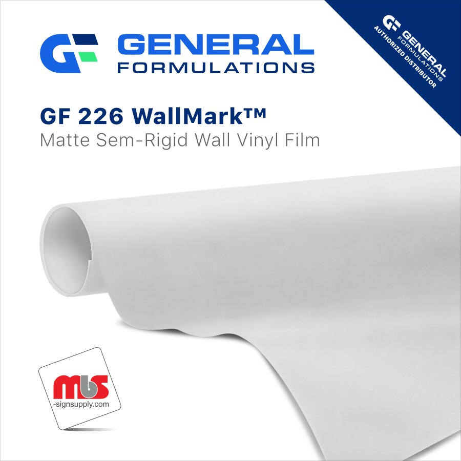 54'' x 30 Yard Roll - General Formulations 226 6 Mil Matte White Semi-Rigid 5 Year Wall Vinyl w/ Repositionable Adhesive Wall Grafix