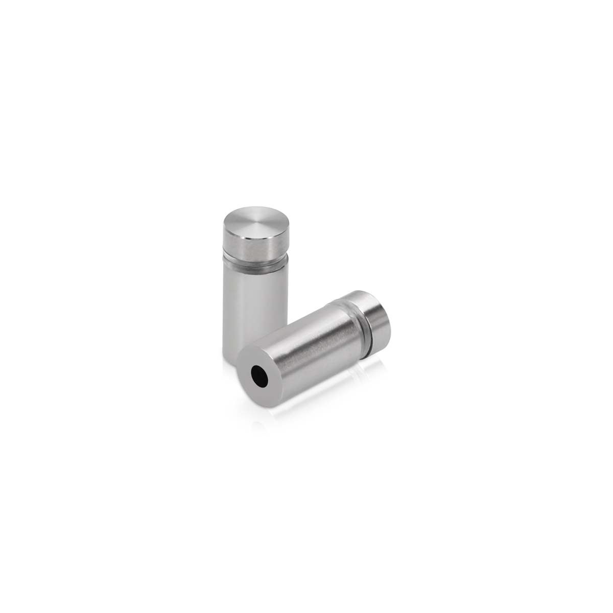 1/2'' Diameter X 3/4'' Barrel Length, Hollow Stainless Steel Brushed Finish. Easy Fasten Standoff (For Inside Use Only) [Required Material Hole Size: 3/8'']