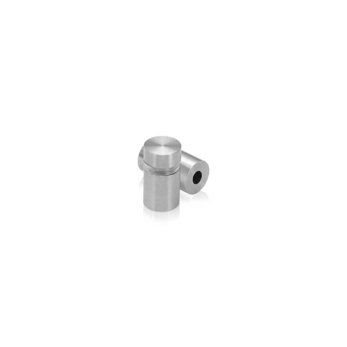 1/2'' Diameter X 1/2'' Barrel Length, Hollow Stainless Steel Brushed Finish. Easy Fasten Standoff (For Inside Use Only) [Required Material Hole Size: 3/8'']
