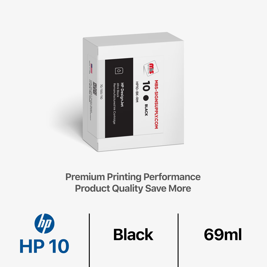 HP 10 Remanufactured Black Ink Cartridge for Designjet 70/100/110