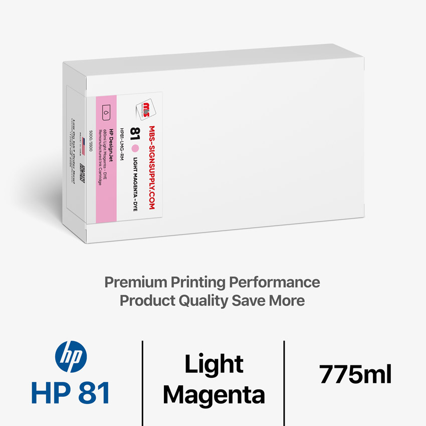 HP 81 DYE 775ml Remanufactured Light Magenta Ink Cartridge for DesignJet 5000/5500