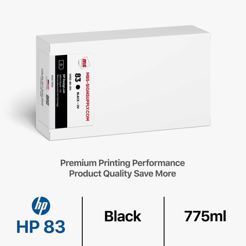 HP 83 775ml Remanufactured Black Ink Cartridge for DesignJet 5000/5500 UV