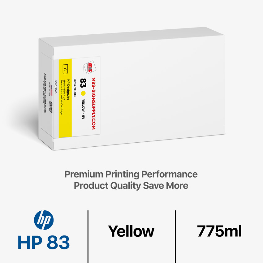 HP 83 775ml Remanufactured Yellow Ink Cartridge for DesignJet 5000/5500 UV