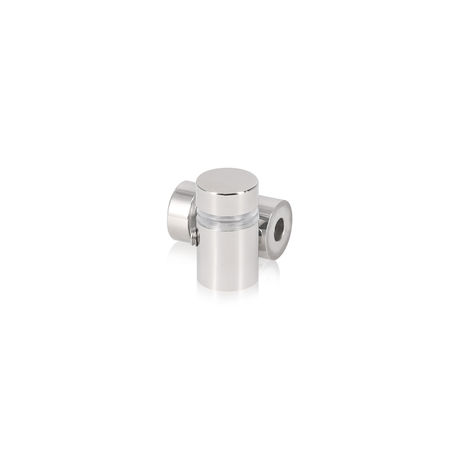 (Set of 4) 1/2'' Diameter X 1/2'' Barrel Length, (304) Stainless Steel Polished Finish. Standoff with (4) 2208Z Screw and (4) LANC1 Anchor for concrete or drywall (For Inside / Outside use) Secure Standoff [Required Material Hole Size: 3/8'']