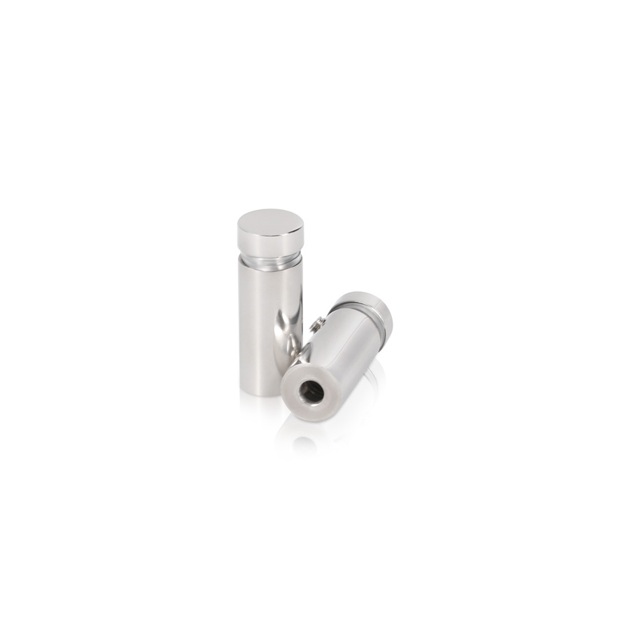1/2'' Diameter X 1'' Barrel Length, (304) Stainless Steel Polished Finish. Easy Fasten Standoff (For Inside / Outside use) Tamper Proof Standoff [Required Material Hole Size: 3/8'']