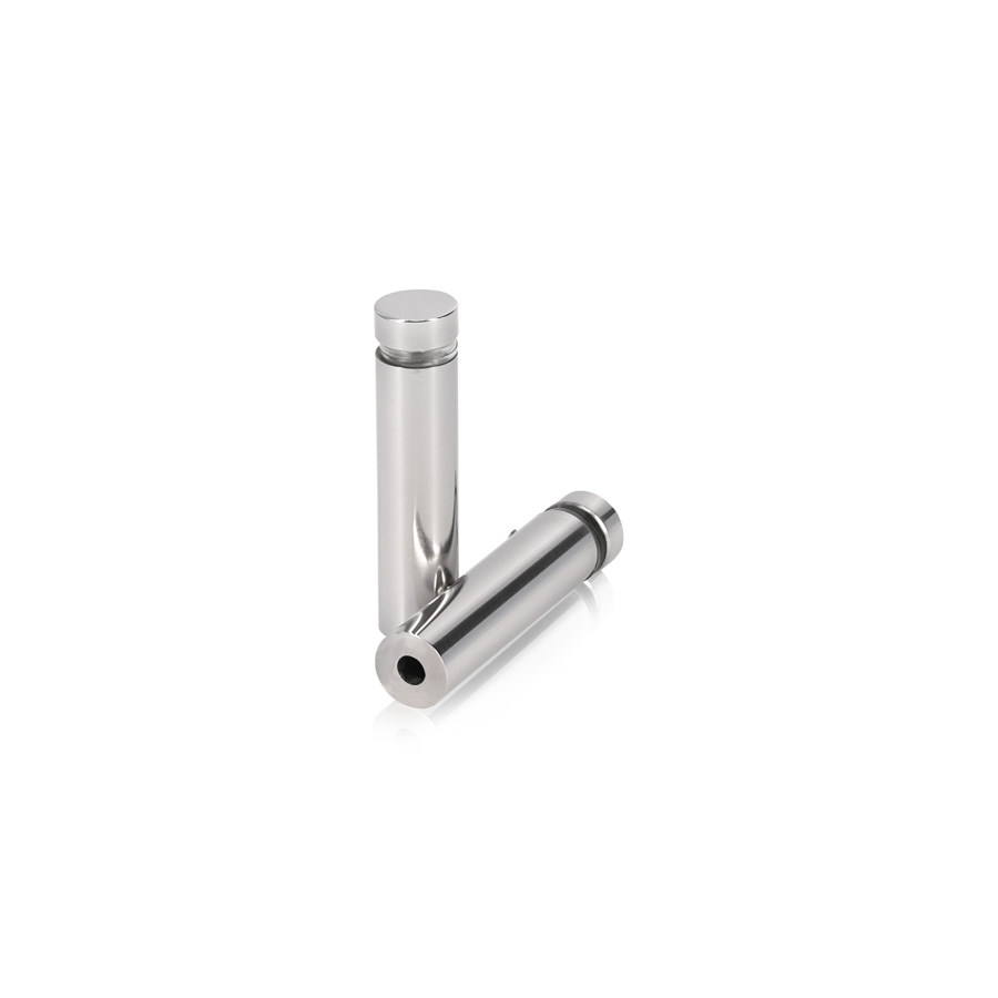 1/2'' Diameter X 1-3/4'' Barrel Length, (304) Stainless Steel Polished Finish. Easy Fasten Standoff (For Inside / Outside use) Tamper Proof Standoff [Required Material Hole Size: 3/8'']
