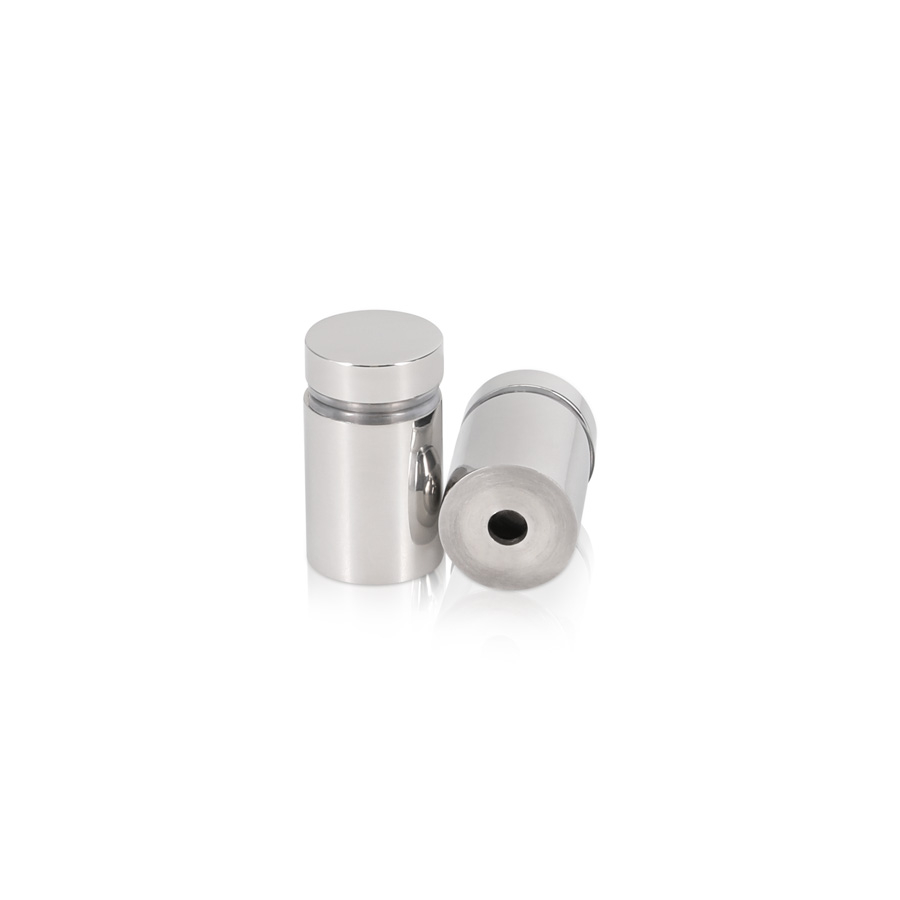 5/8'' Diameter X 3/4'' Barrel Length, (304) Stainless Steel Polished Finish. Easy Fasten Standoff (For Inside / Outside use) Tamper Proof Standoff [Required Material Hole Size: 7/16'']