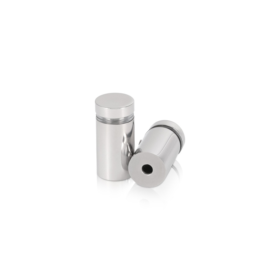 5/8'' Diameter X 1'' Barrel Length, (304) Stainless Steel Polished Finish. Easy Fasten Standoff (For Inside / Outside use) Tamper Proof Standoff [Required Material Hole Size: 7/16'']