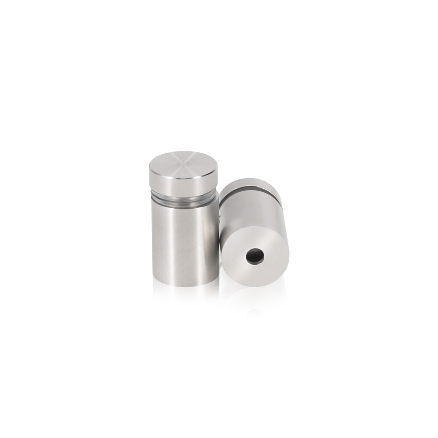 5/8'' Diameter X 3/4'' Barrel Length, (316 Marine Grade) Stainless Steel Brushed Finish. Easy Fasten Standoff (For Inside / Outside use) [Required Material Hole Size: 7/16'']