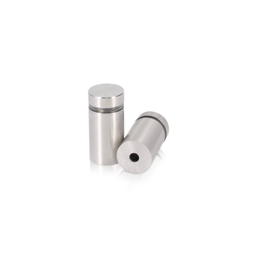 5/8'' Diameter X 1'' Barrel Length, (316 Marine Grade) Stainless Steel Brushed Finish. Easy Fasten Standoff (For Inside / Outside use) [Required Material Hole Size: 7/16'']