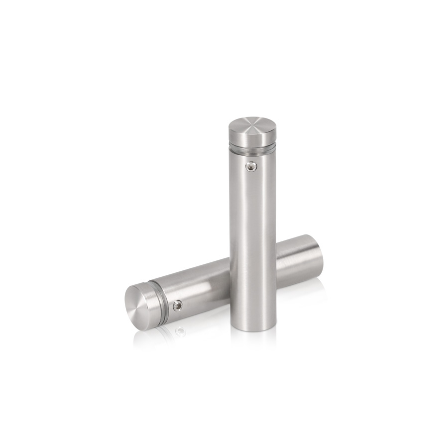 5/8'' Diameter X 2-1/2'' Barrel Length, (316 Marine Grade) Stainless Steel Brushed Finish. Easy Fasten Standoff (For Inside / Outside use) [Required Material Hole Size: 7/16'']