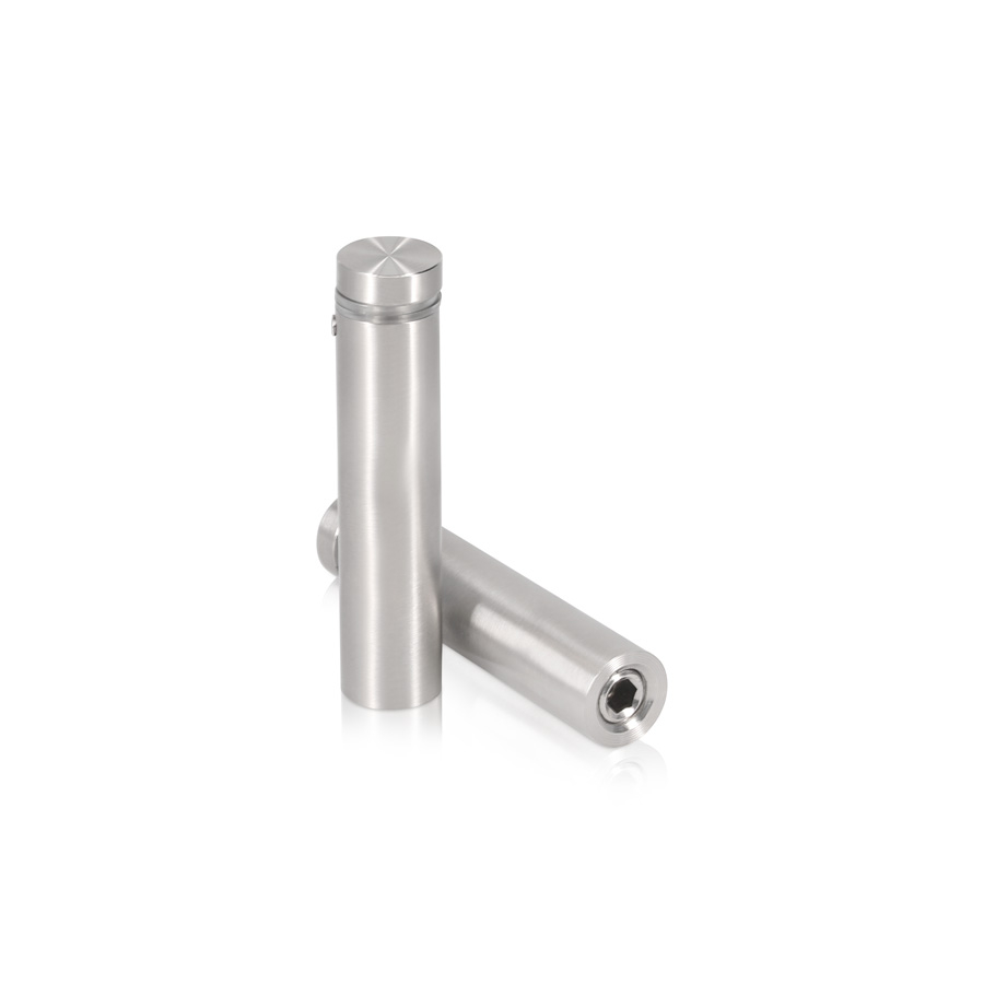 5/8'' Diameter X 2-1/2'' Barrel Length, (316 Marine Grade) Stainless Steel Brushed Finish. Easy Fasten Standoff (For Inside / Outside use) [Required Material Hole Size: 7/16'']
