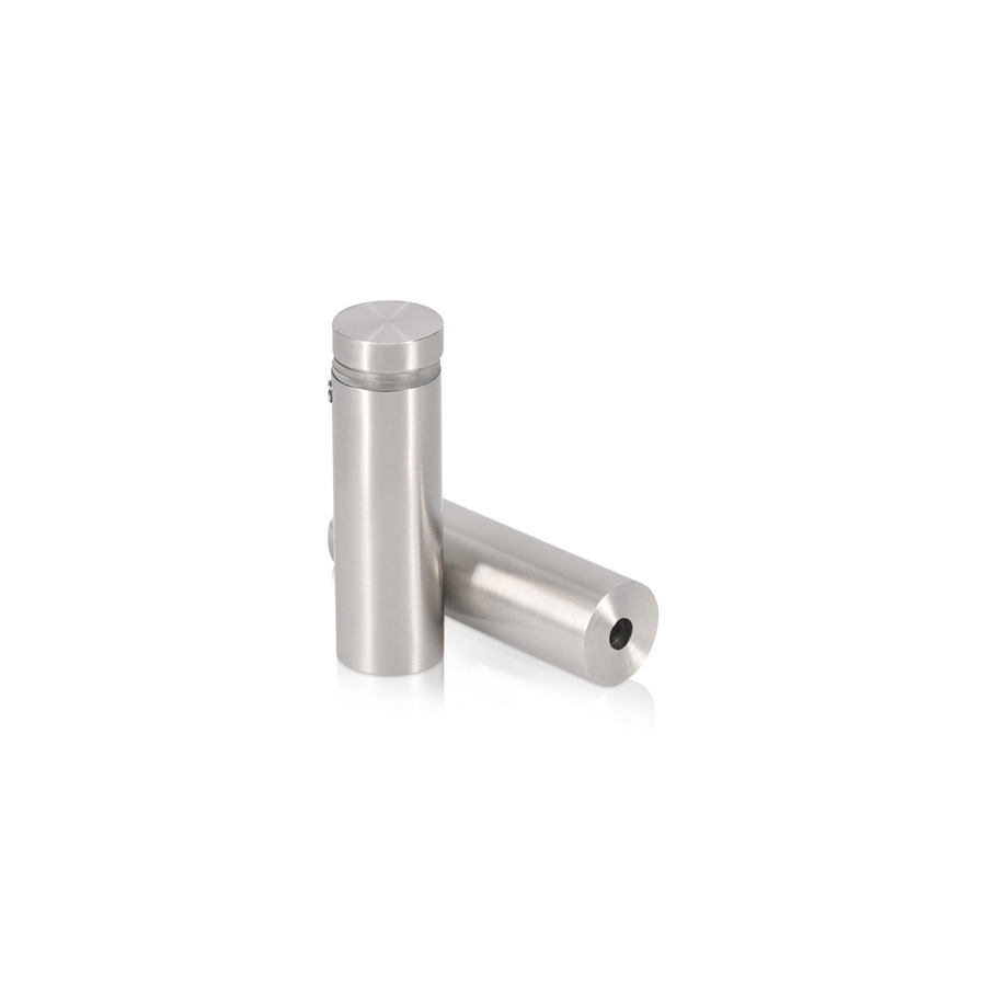 (Set of 4) 5/8'' Dia. X 1-3/4'' Barrel Length, (316 Marine Grade) Stainless Steel Brushed Finish. Easy Fasten Standoff with (4) 2216Z Screws and (4) LANC1 Anchors for concrete/drywall and (1) M4 Allen Key (For  In/Out use) [Req. Mat. Hole Size: 7/16'']