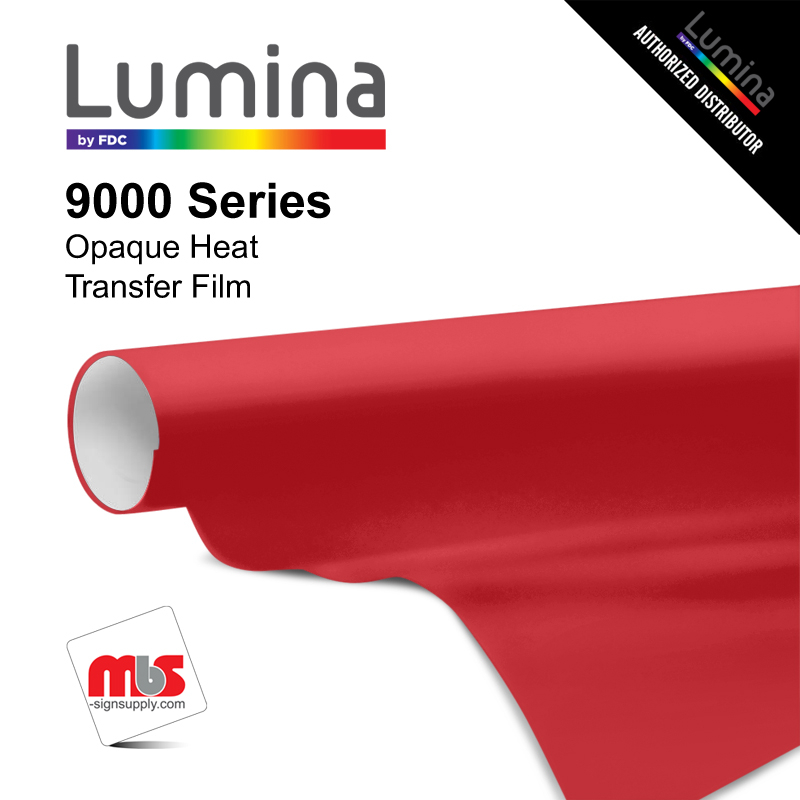 15'' x 5 Yards Lumina® 9000 Semi-Matte Red 2 Year Unpunched 3.5 Mil Heat Transfer Vinyl (Color code 001)