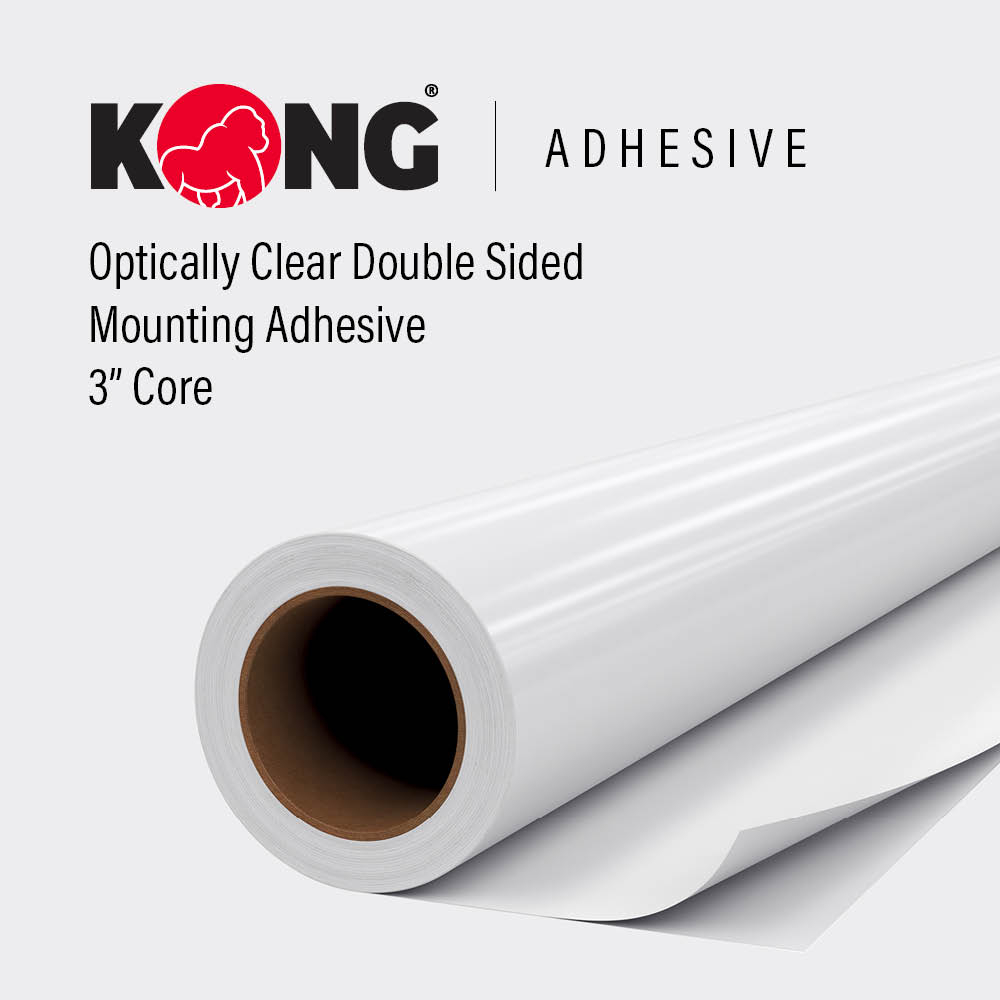 38'' x 164' Roll - Optically Clear double Sided Mounting Adhesive - 3'' Core