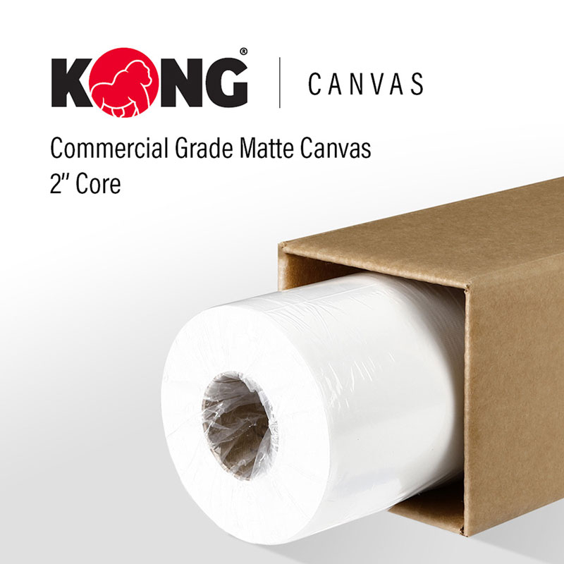 44'' x 75' Roll - Commercial Grade Matte 100% Polyester Canvas - 2'' Core (Pack of 2)