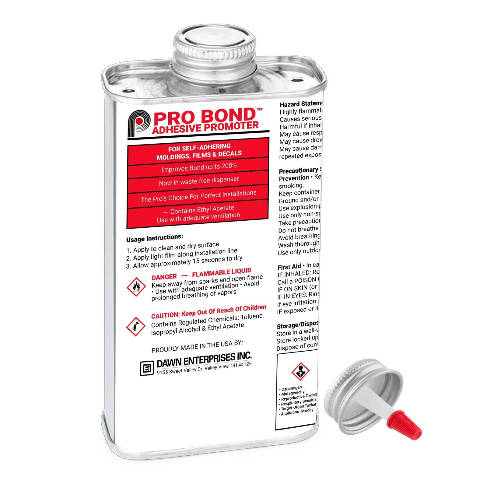 8 OZ can of Pro Bond Adhesive Promoter / Primer w/ Applicator Cap