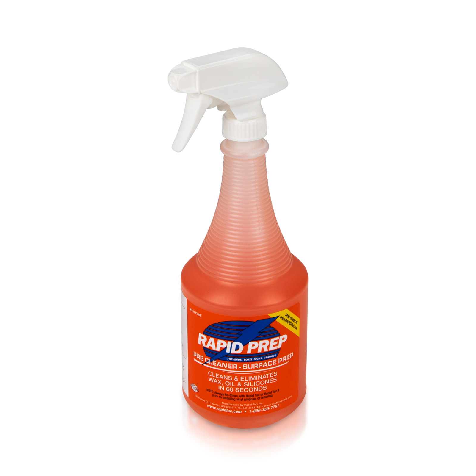 Rapid Tac Rapid Prep, Wax, Silicone and Grease Remover, 32oz (Quart) Spray Bottle