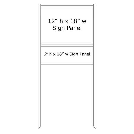 18'' Wide x 12'' Tall White Single Rider Slide-in/Bolt-in Real Estate Sign Panel Frame (accepts up to 1/8'' thickness)