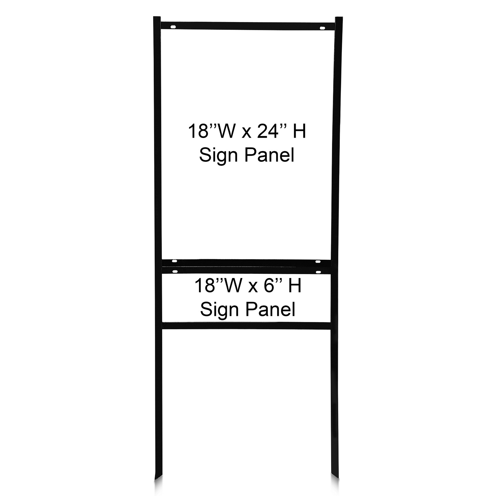 18'' Wide x 24'' Tall Black Single Rider Slide-in/Bolt-in Real Estate Sign Panel Frame (accepts up to 1/8'' thickness)