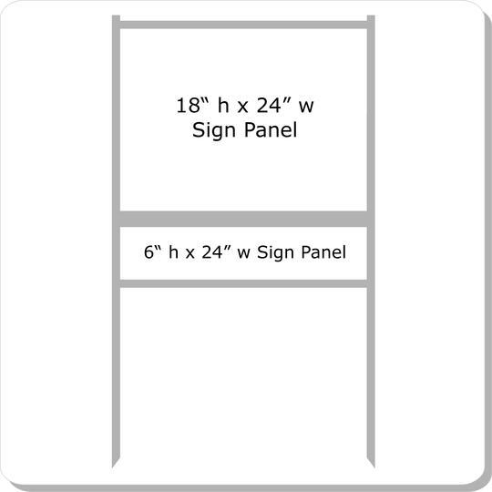 24'' Wide x 18'' Tall Gray Single Rider Slide-in/Bolt-in Real Estate Sign Panel Frame (accepts up to 1/8'' thickness)