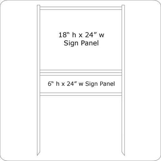 24'' Wide x 18'' Tall White Single Rider Slide-in/Bolt-in Real Estate Sign Panel Frame (accepts up to 1/8'' thickness)