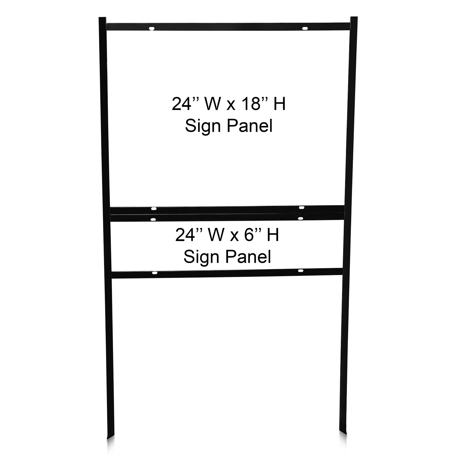 24'' Wide x 18'' Tall Black Single Rider Slide-in/Bolt-in Real Estate Sign Panel Frame (accepts up to 1/8'' thickness)