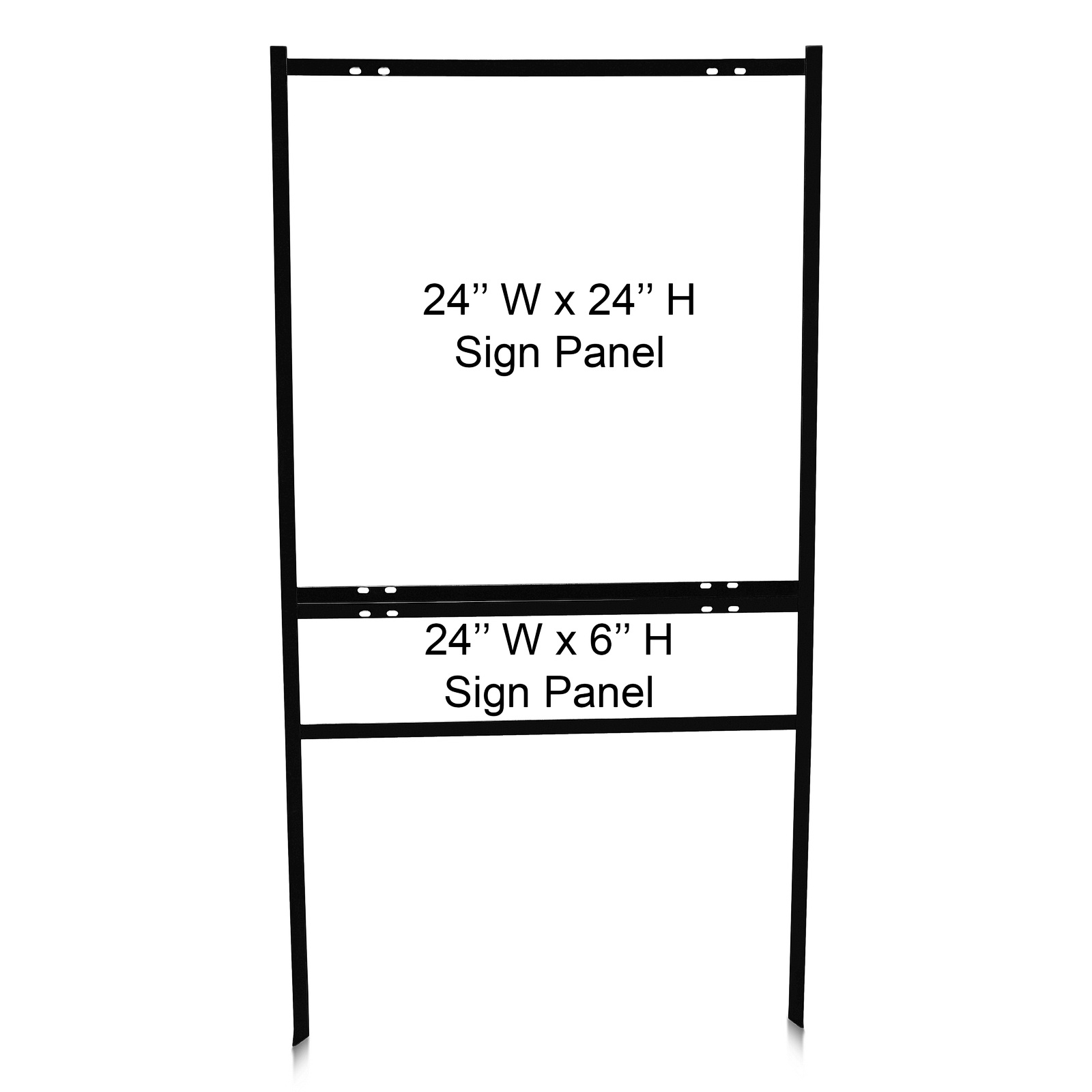 24'' Wide x 24'' Tall Black Single Rider Slide-in/Bolt-in Real Estate Sign Panel Frame (accepts up to 1/8'' thickness)