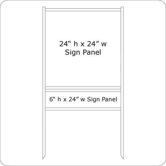 24'' Wide x 24'' Tall White Single Rider Slide-in/Bolt-in Real Estate Sign Panel Frame (accepts up to 1/8'' thickness)
