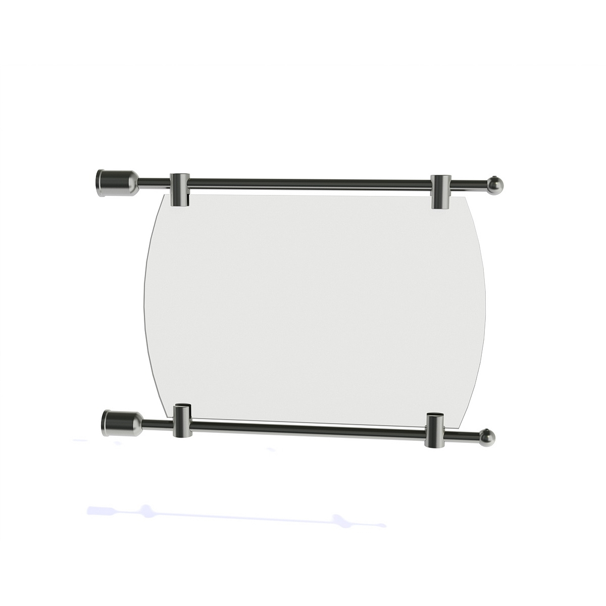 Set of 2, 3/8'' Diameter Rod Projecting Sign, Aluminum Clear Anodized, 13 13/16'' for Material thickness up to 5/16''