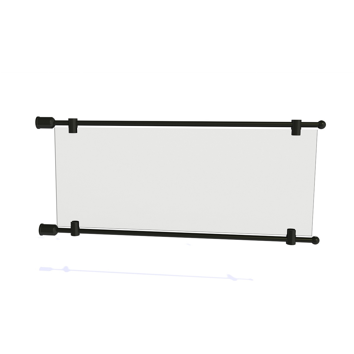 Set of 2, 3/8'' Diameter Rod Projecting Sign, Aluminum Black Matte Anodized , 21 13/16”. Material thickness up to 5/16”