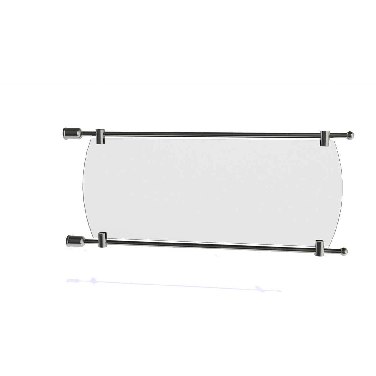 Set of 2, 3/8'' Diameter Rod Projecting Sign, Aluminum Clear Anodized, 25 13/16''. Material thickness up to 5/16''