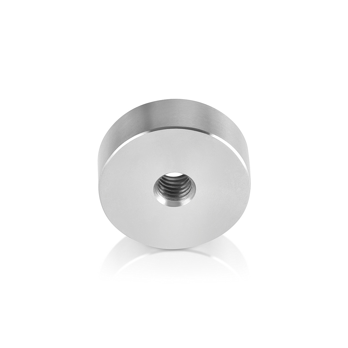 3/8-16 Threaded Barrels Diameter: 1 1/2'', Length: 1/2'',  Stainless Steel 316, Brushed Satin Finish [Required Material Hole Size: 3/8'' ]