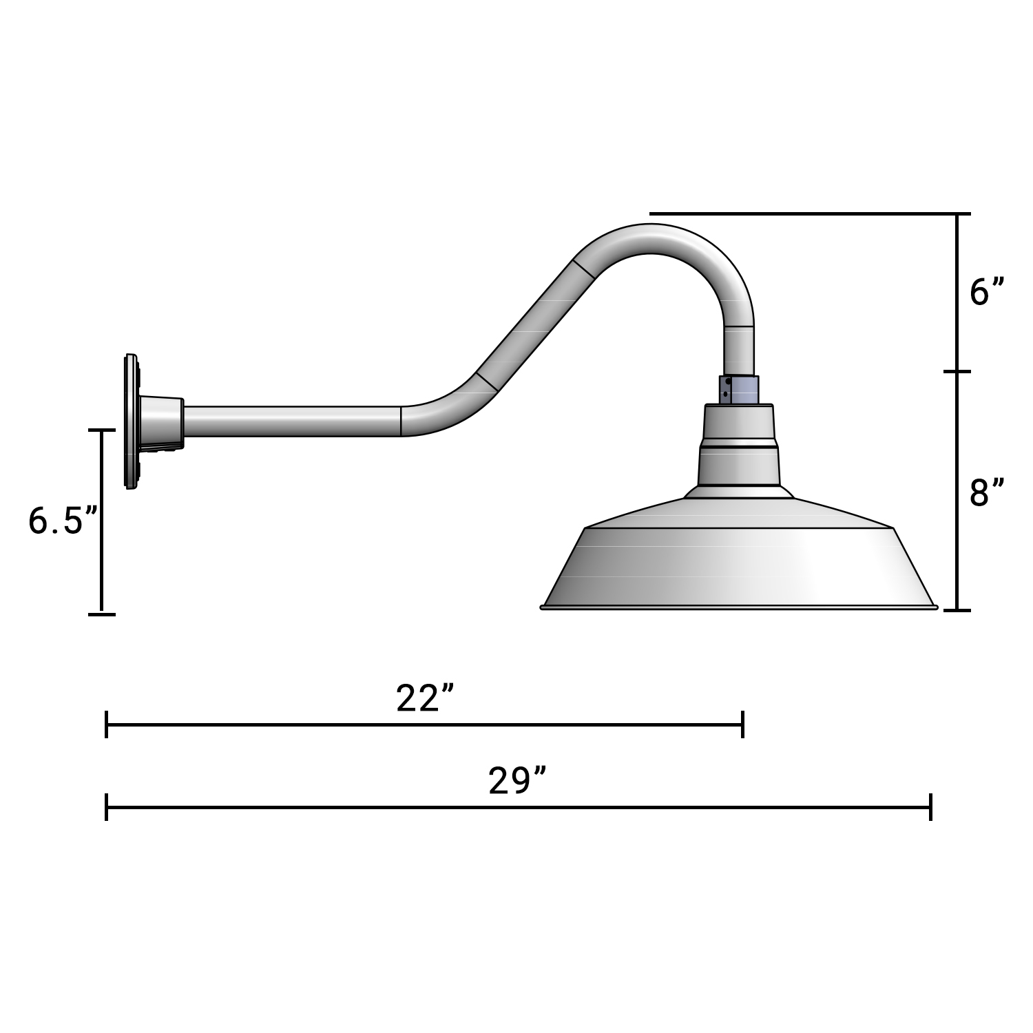Galvanized gooseneck hotsell barn light