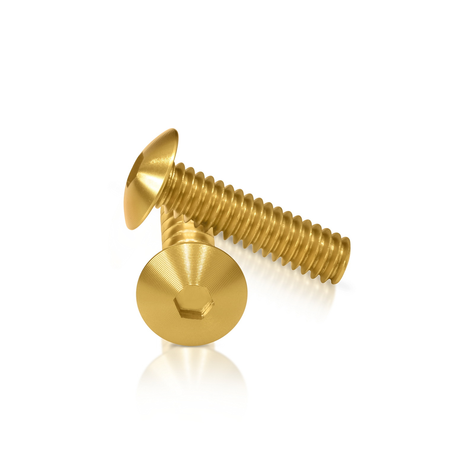 Gold Anodized Aluminum Bolt 1/4-20 Thread, length 1'', 5/32'' Hex Broach