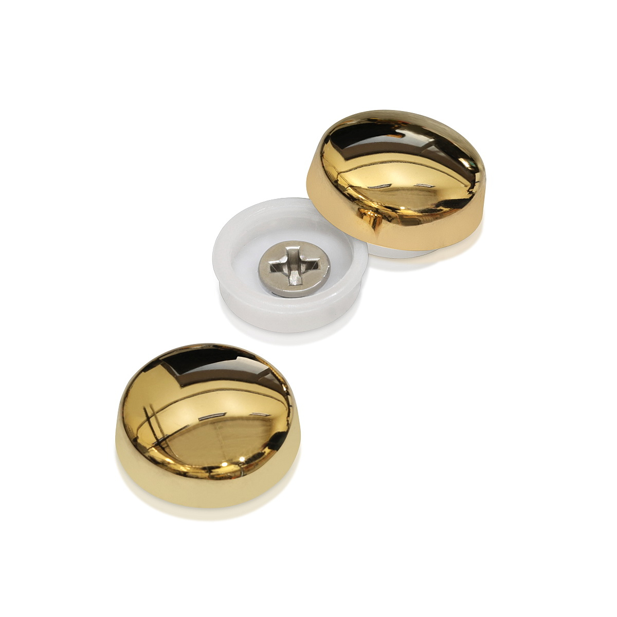 Snap-Cap For Screw #10 & #12 - Electroplated Polished Gold (Washers sold separately)