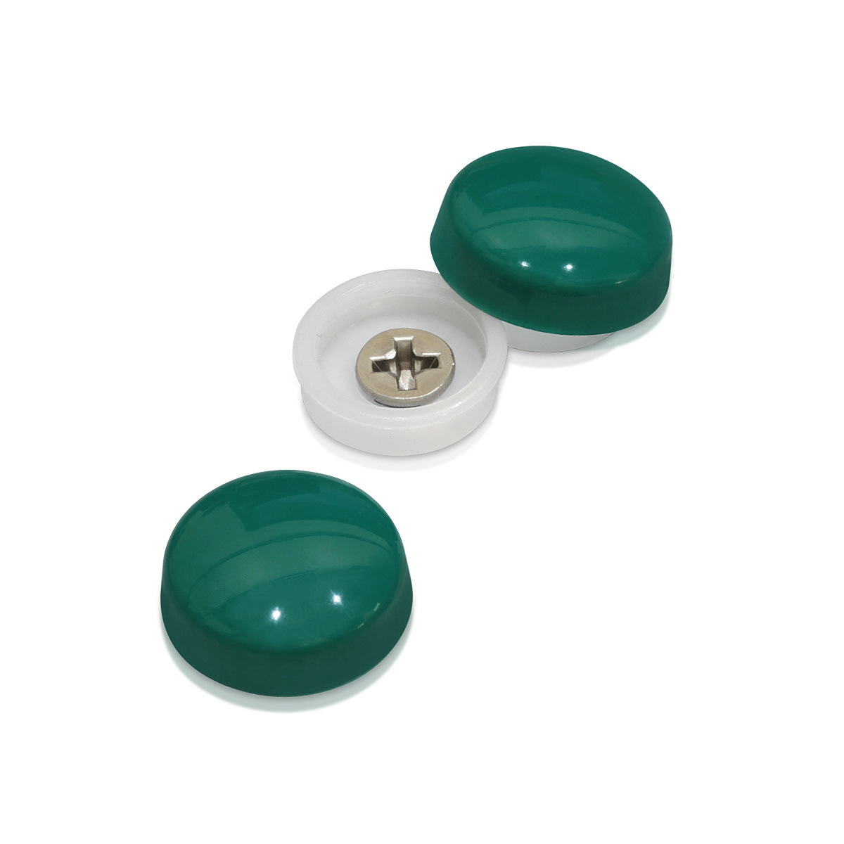 Snap-Cap For Screw #10 & #12 - Forest Green Gloss (Washers sold separately)