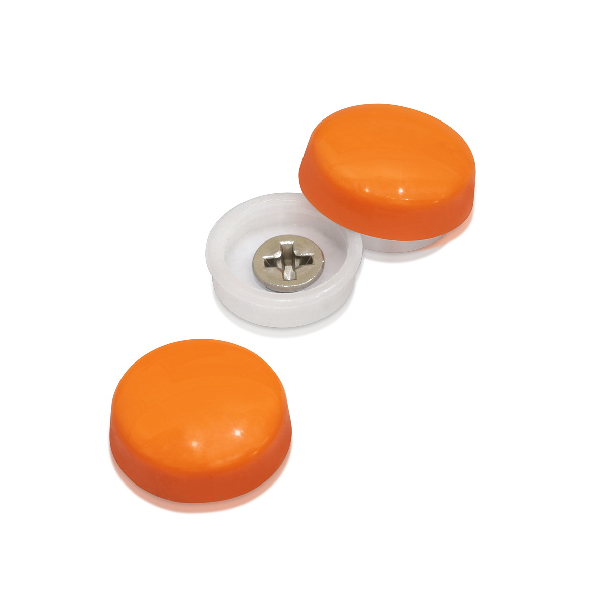 Snap-Cap For Screw #10 & #12 - Mandarin Gloss (Washers sold separately)