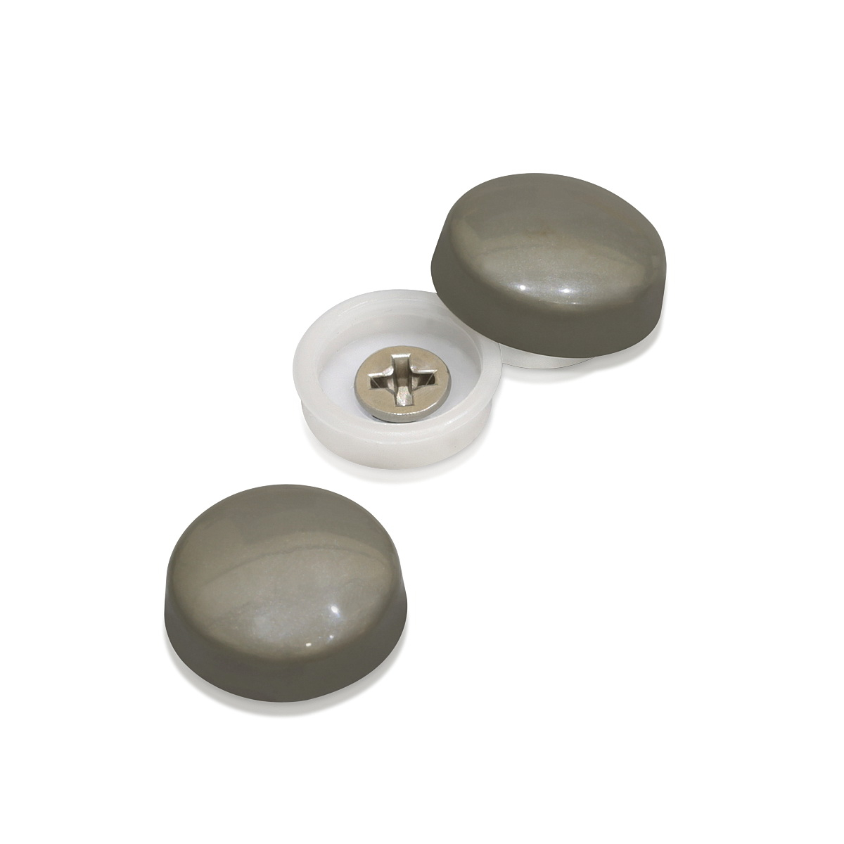 Snap-Cap For Screw #10 & #12 - Silver Grey Gloss (Washers sold separately)