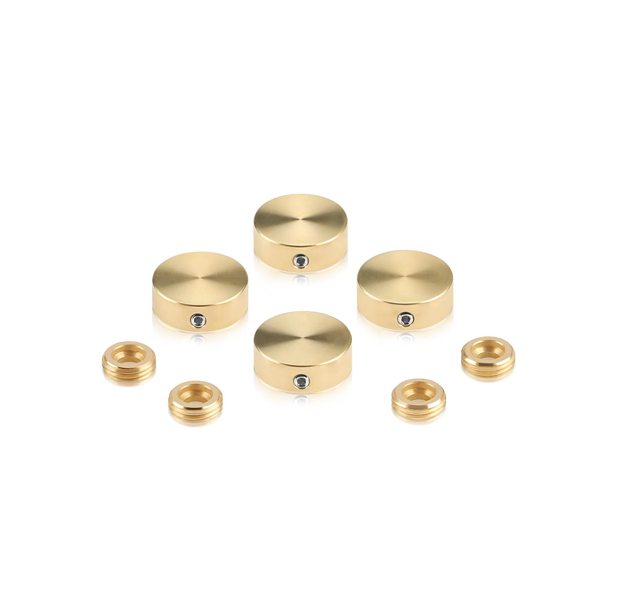 Set of 4 Locking Screw Cover, Diameter: (Less 3/4''), Brass Plain Finish, (Indoor or Outdoor Use)