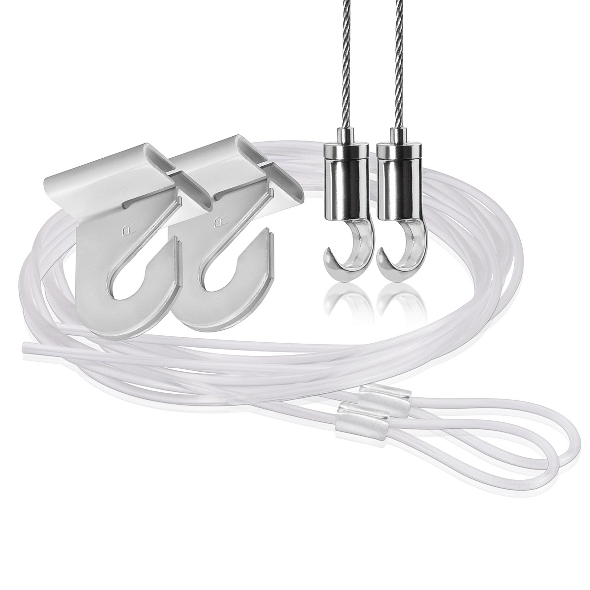 Suspended Kit, T Clamp, Looped Nylon Cable - 72'', Hook - 1/16'' Diameter Cable