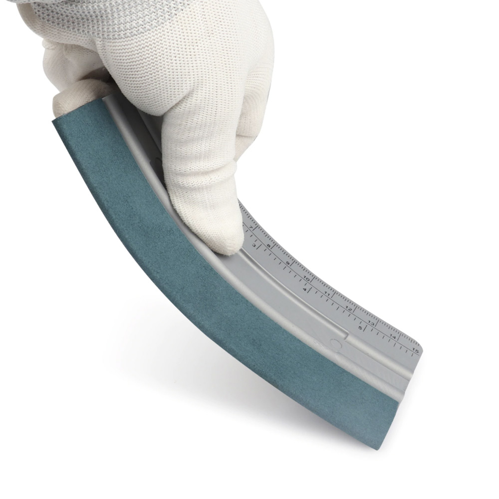 6'' x 3'' Gray Squeegee, Medium Hardness with Suede Felt and Ruler For Film and Vinyl Tucking