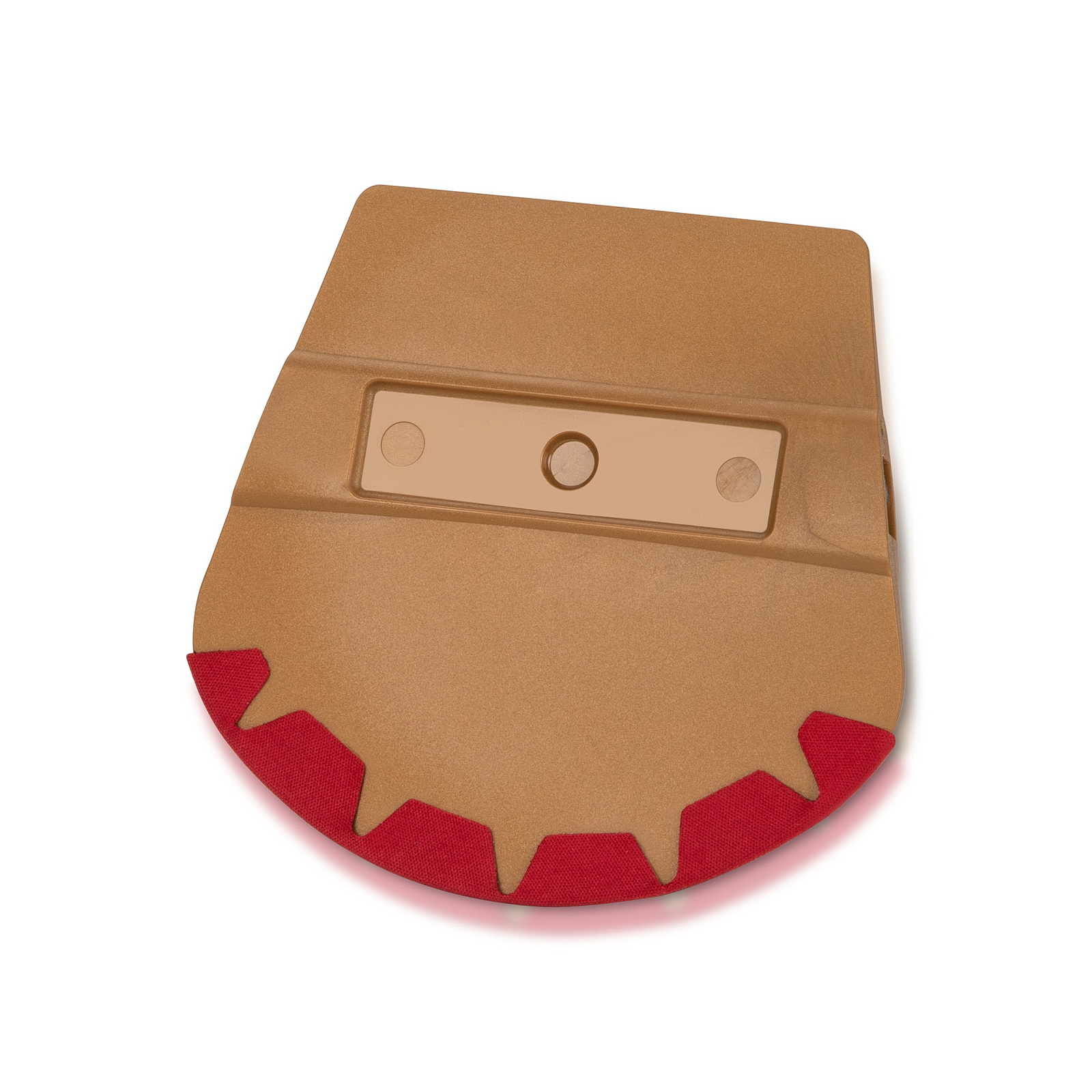6'' x 2-1/2'' Gold Trapezoid Magnetic Squeegee, Medium Hardness with Red Felt for Film and Vinyl Application
