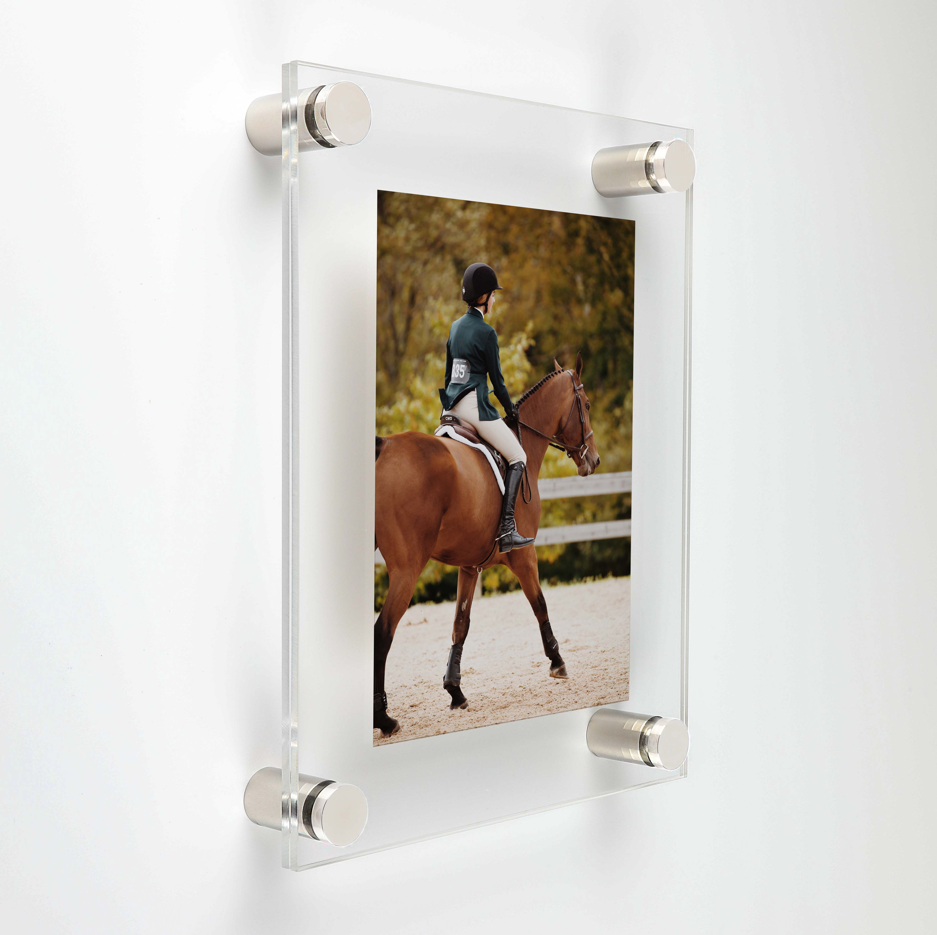 24x29 Silver Stainless Steel Wood Picture Frame - with Acrylic Front and Foam Board Backing