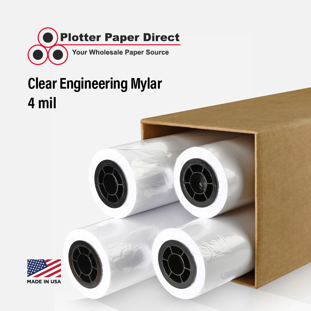 36''x 150' Roll - 4 MIL Clear Engineering Mylar (Pack of 4)
